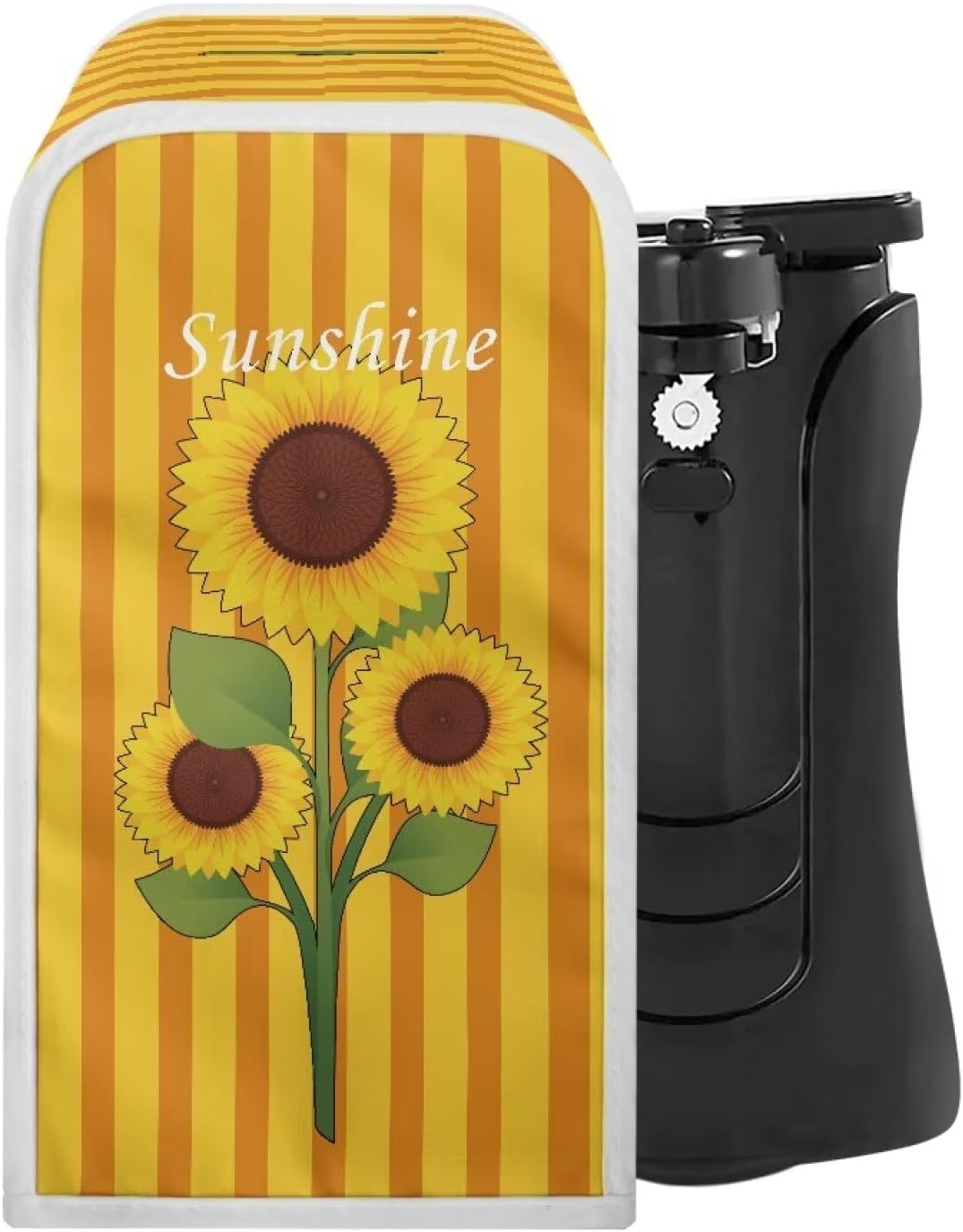 Annejudy Electric Can Opener Cover with Sunflower Stripes