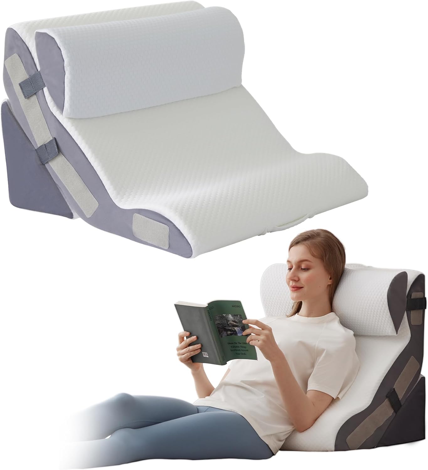 3PCS Wedge Pillow Set for Post Surgery and GERD Relief