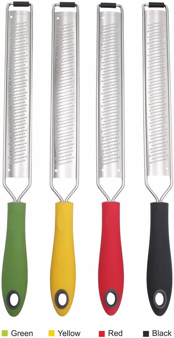 Premium Stainless Steel Food Grater with Cover and Brush - Red