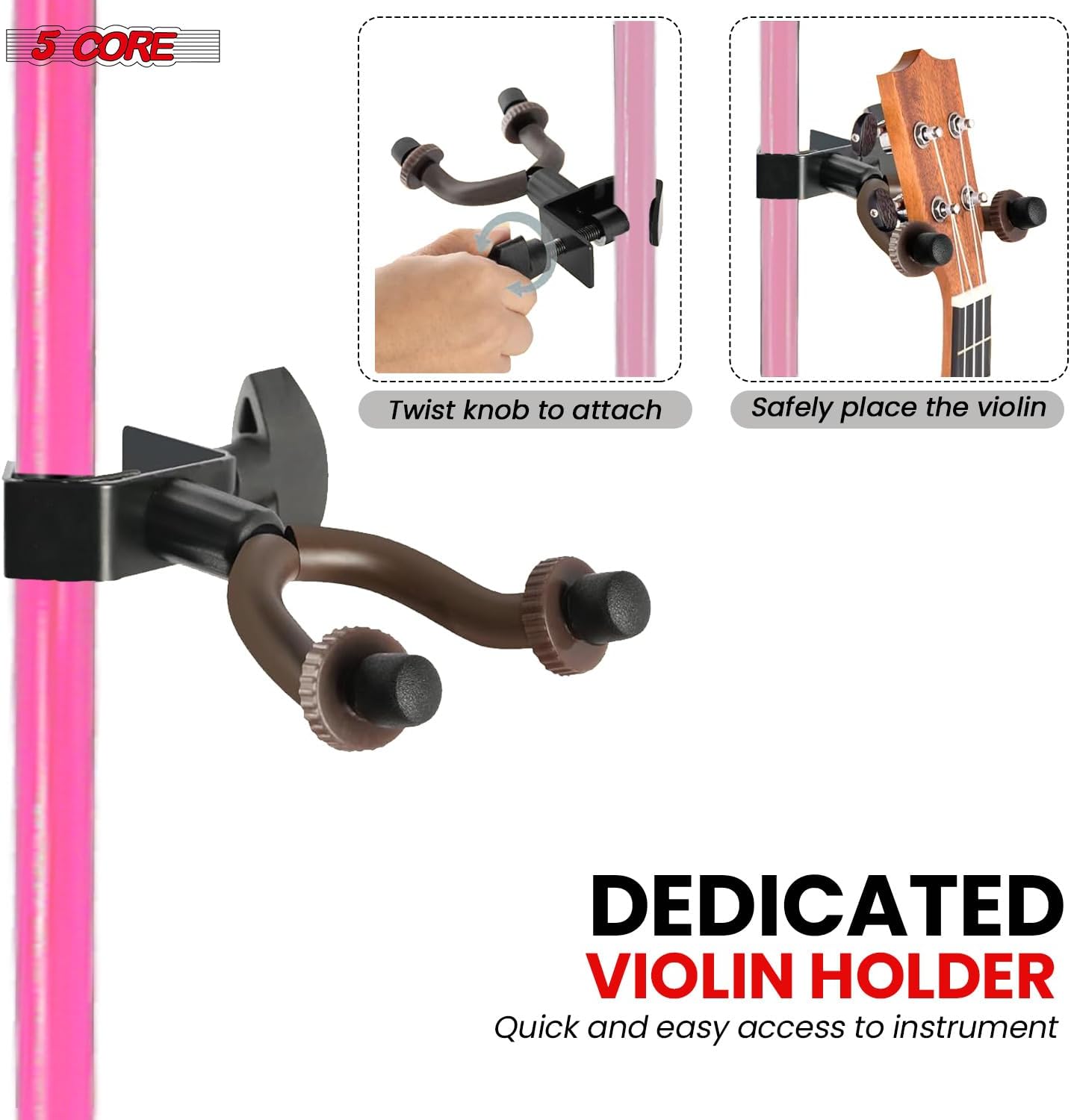 5Core Music Stand with Light Clip and Adjustable Height