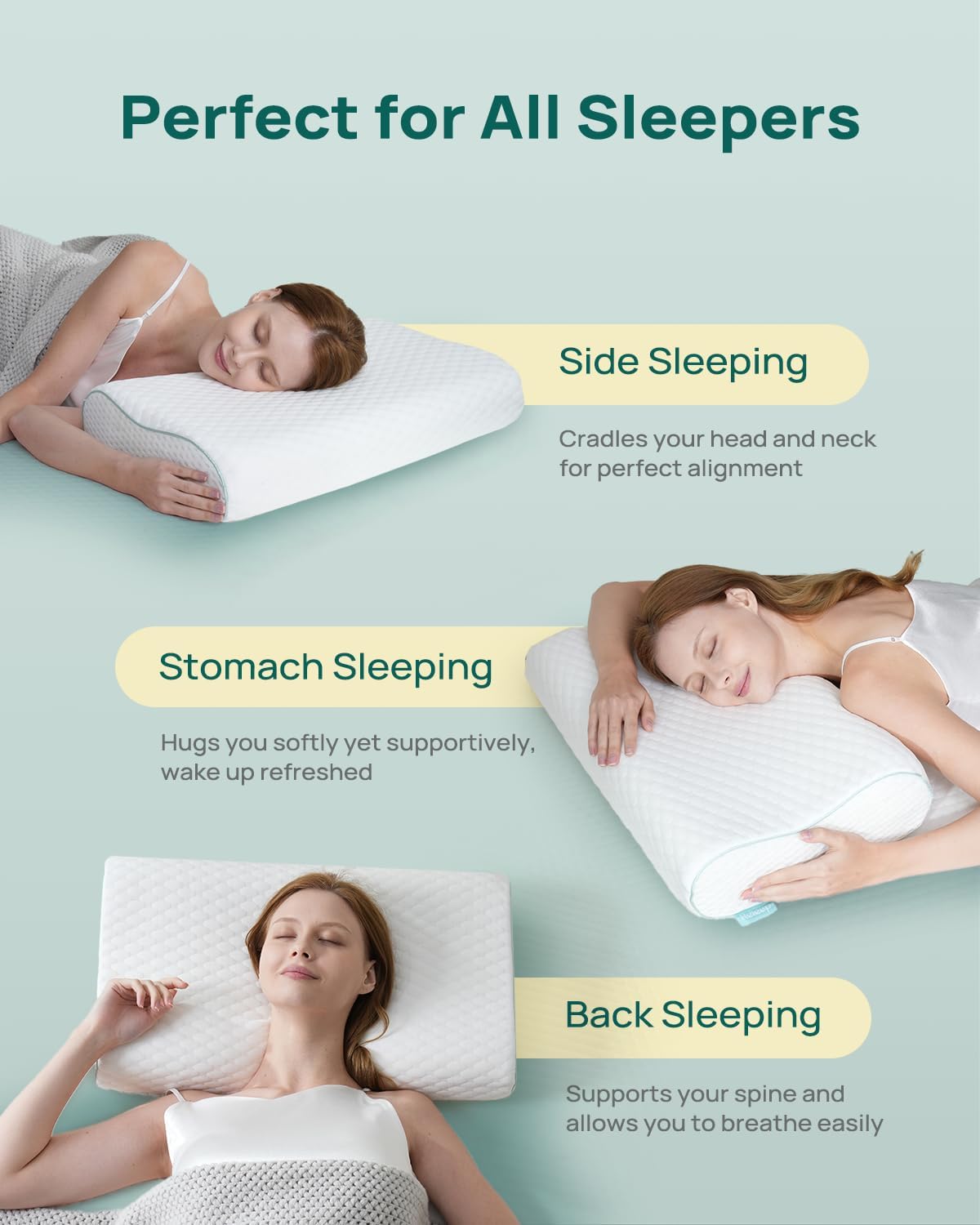 Releep Cervical Neck Pillow - Adjustable Support for All Sleepers