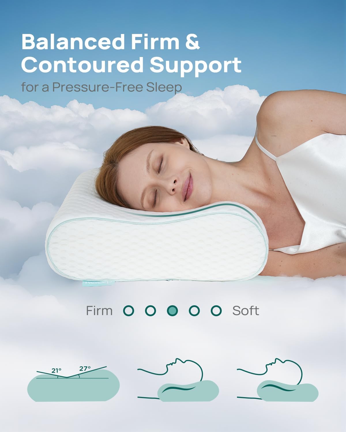 Releep Cervical Neck Pillow - Adjustable Support for All Sleepers