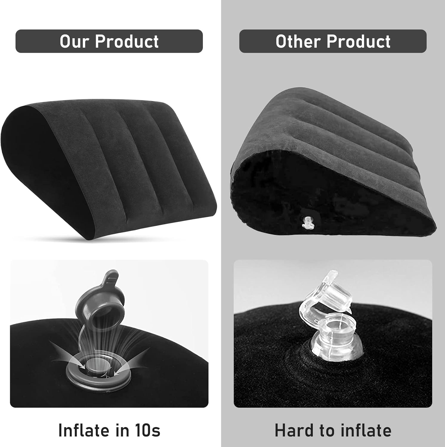 Portable Inflatable Wedge Pillow - Lightweight for Sleep Apnea Relief and Travel