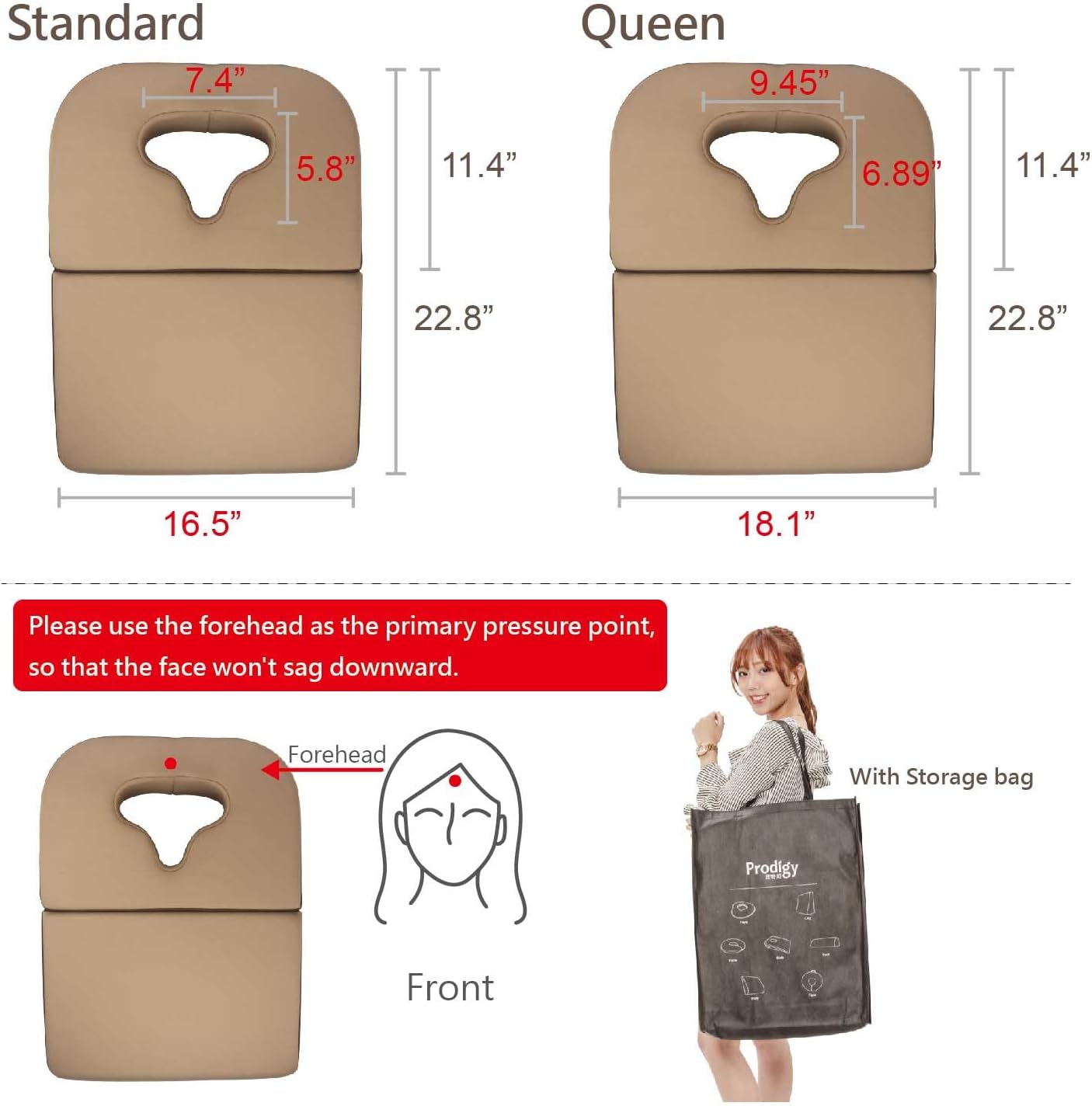 Prodigy TW 4-in-1 Prone Pillow for Eye Surgery Recovery