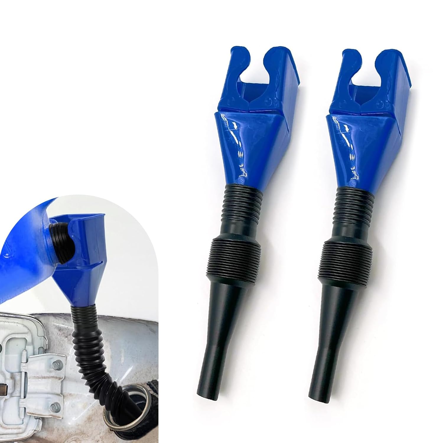 2 PCS Auto Flexible Funnel with Extendable Spout and Snap Seal