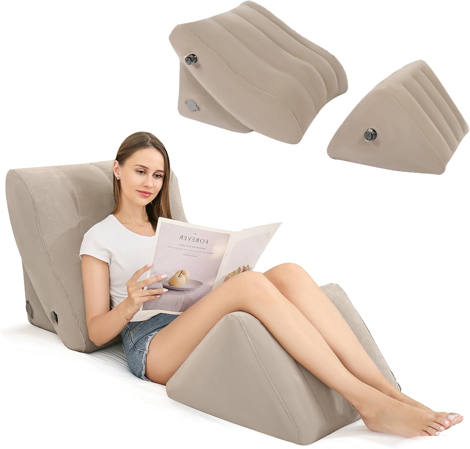 Toggloo Inflatable Wedge Pillow Set for Pain Relief and Comfort