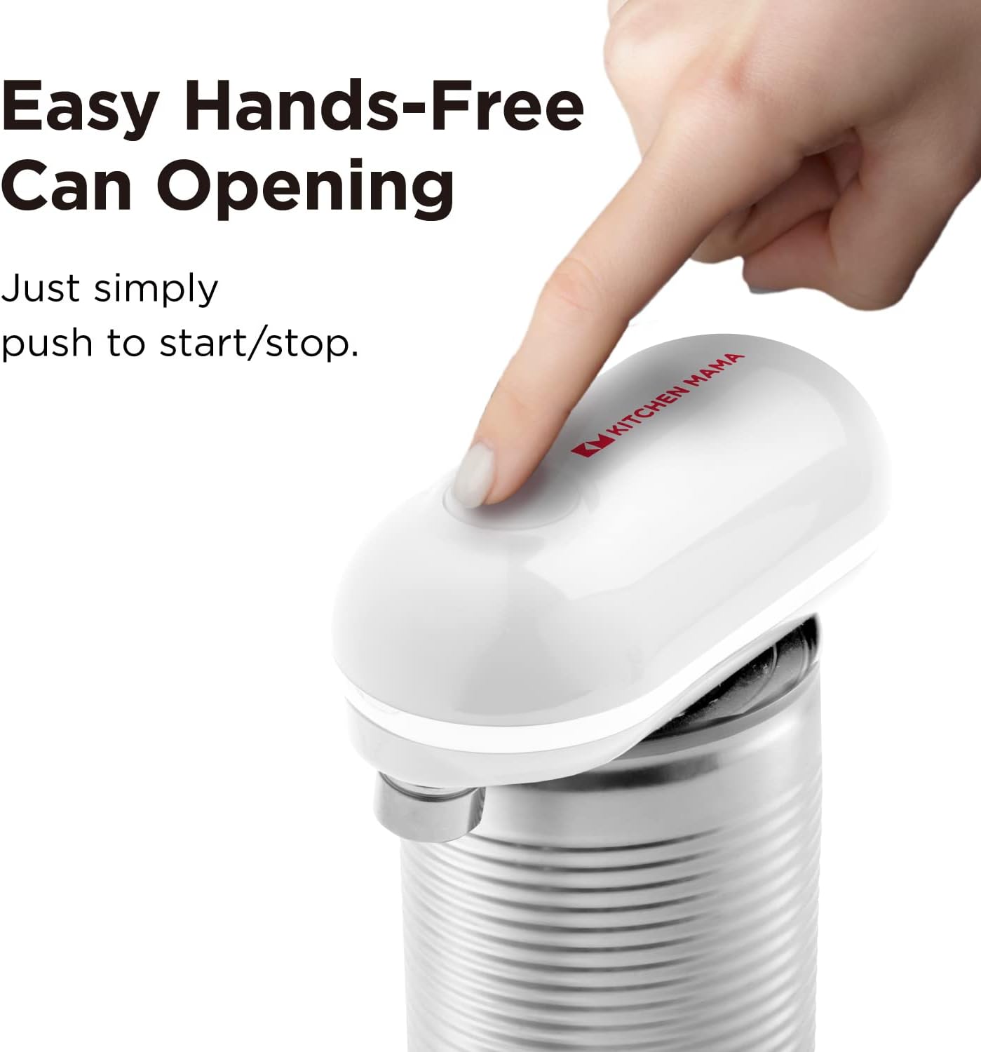 Kitchen Mama Mini Electric Can Opener - Battery Powered Ultra-Compact Hands-Free