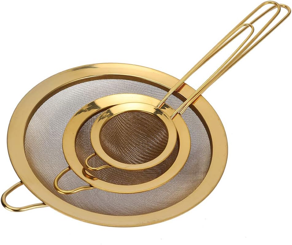JOROBURO Fine Mesh Strainer Set with Long Handle
