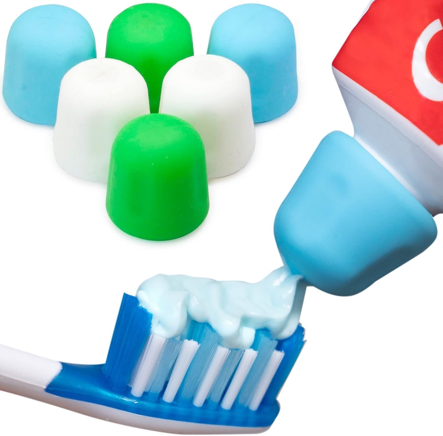 Tilcare Self Closing Toothpaste Caps 6-Pack - BPA-Free Mess-Free