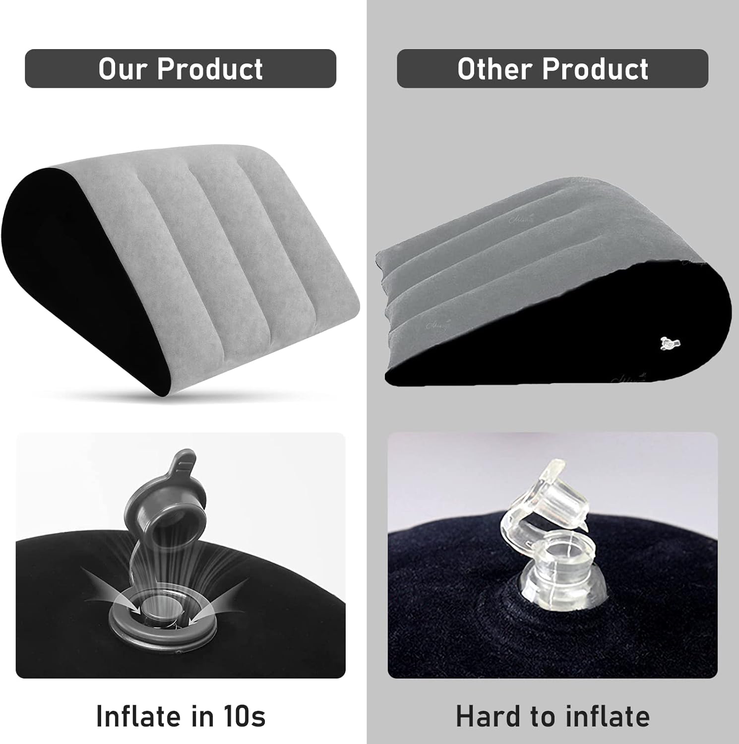 Portable Wedge Pillow Inflatable Cushion - Grey