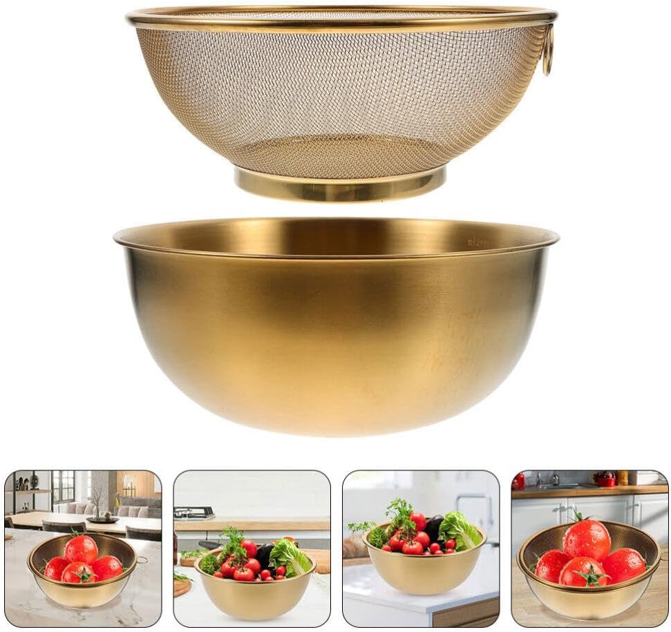 304 Stainless Steel Colander with Mixing Bowls Set