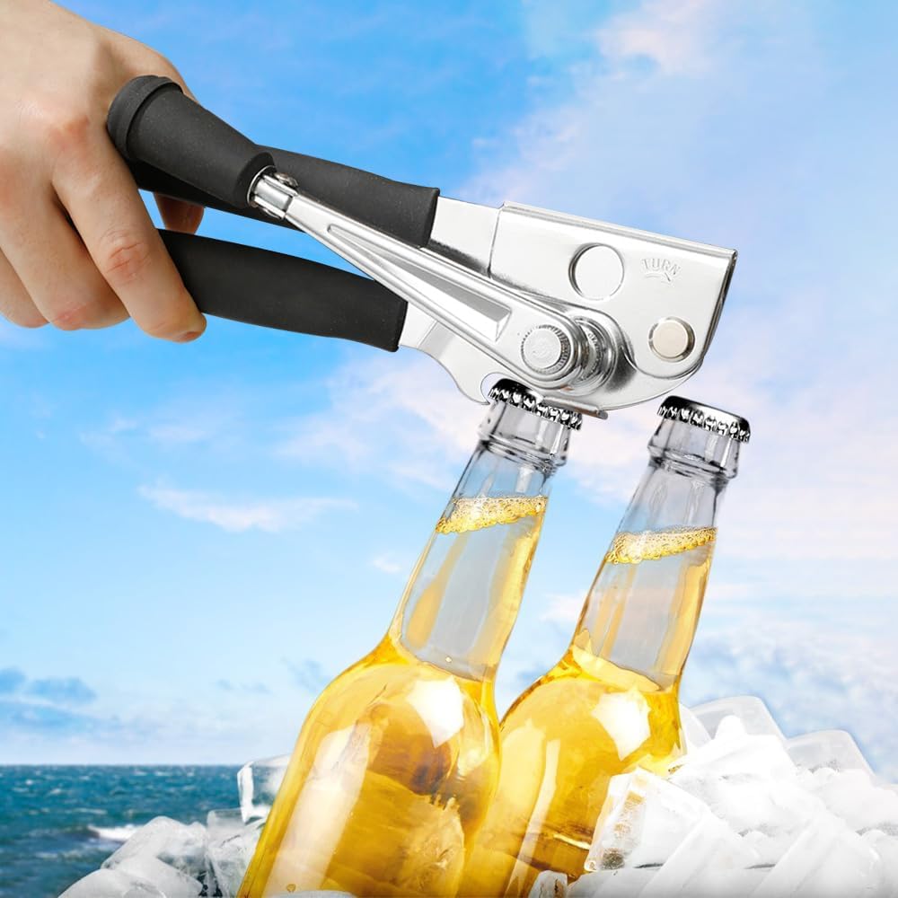 NUFR Heavy Duty Manual Can Opener with Rubber Handles