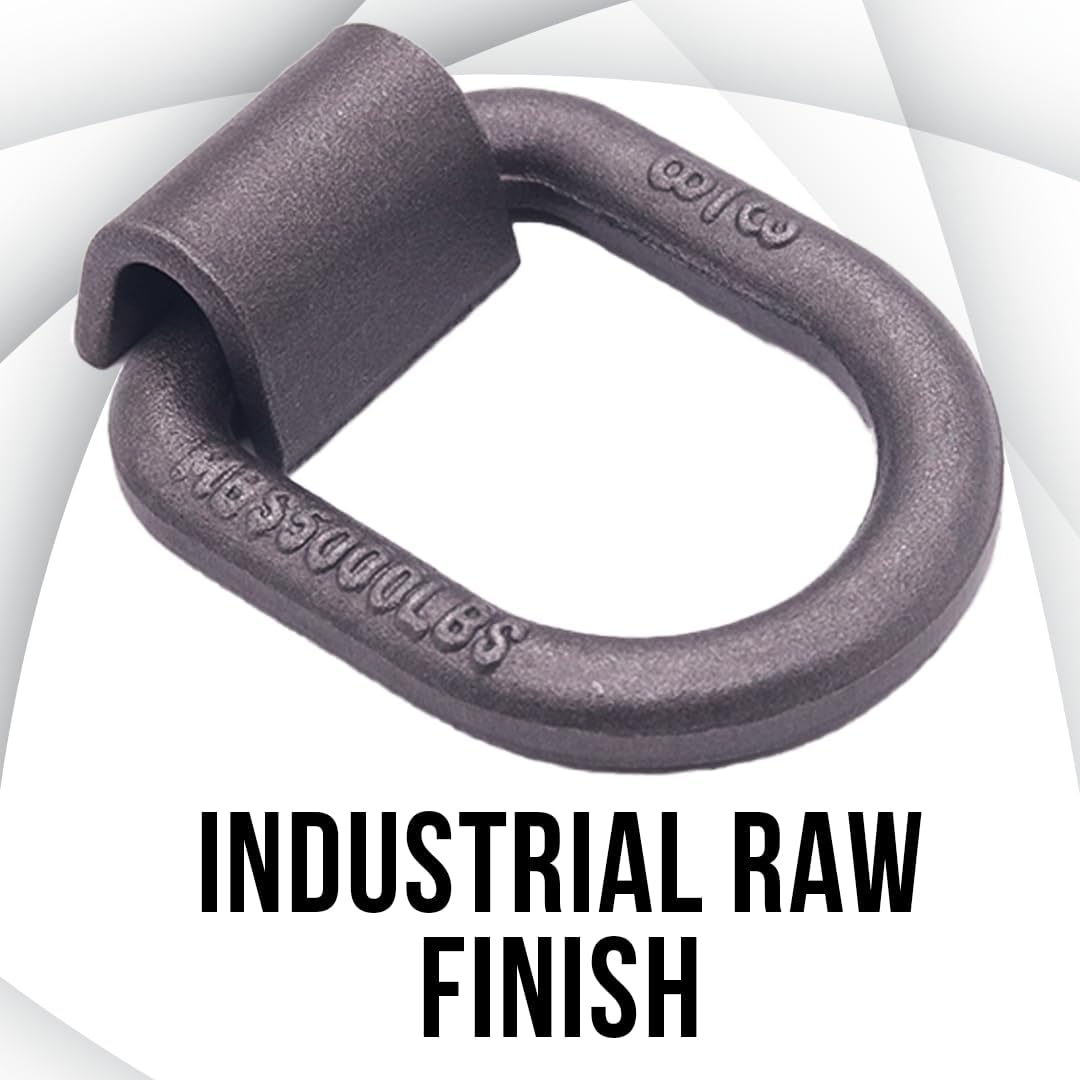 BoxerTool 38 Weld On D Ring - 5000 LBS Breaking Strength 12 Pack