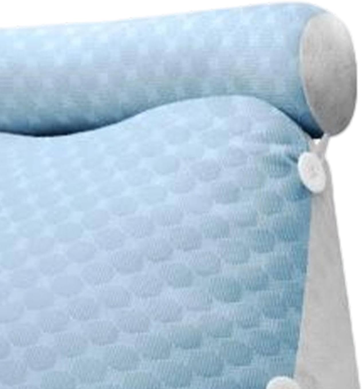 WeiLaiKeQi Wedge Pillow Headboard Support for Sitting Up Soft Blue