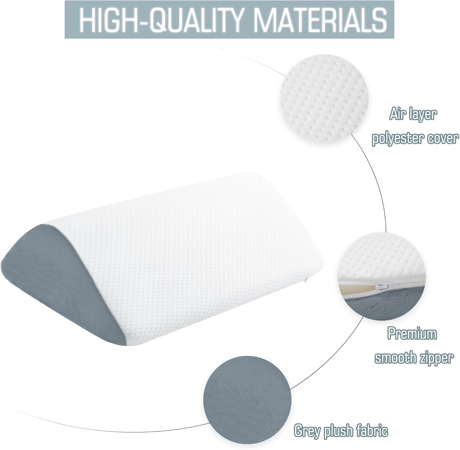 Ziiyllean Knee Wedge Pillow for Leg and Back Pain Relief