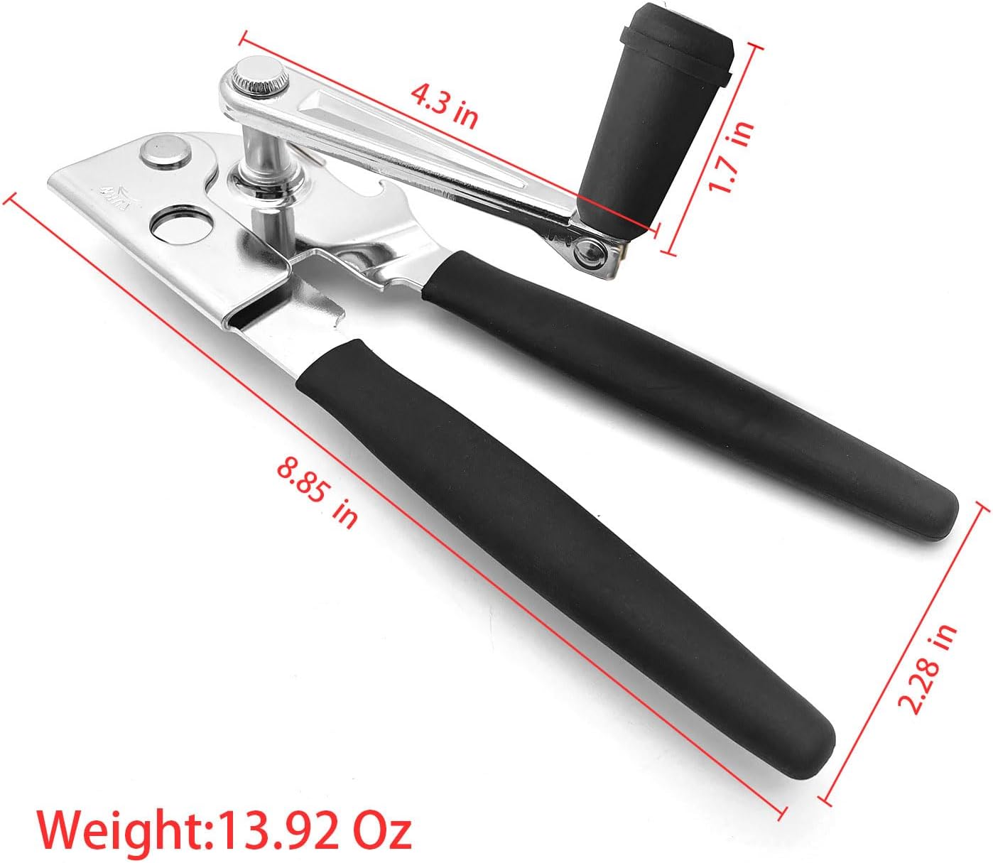 NUFR Heavy Duty Manual Can Opener with Rubber Handles