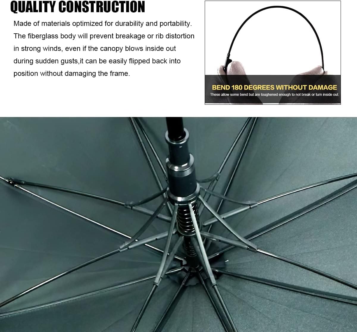 2-in-1 Walking Cane Umbrella - Windproof Lightweight Heavy-Duty Frame