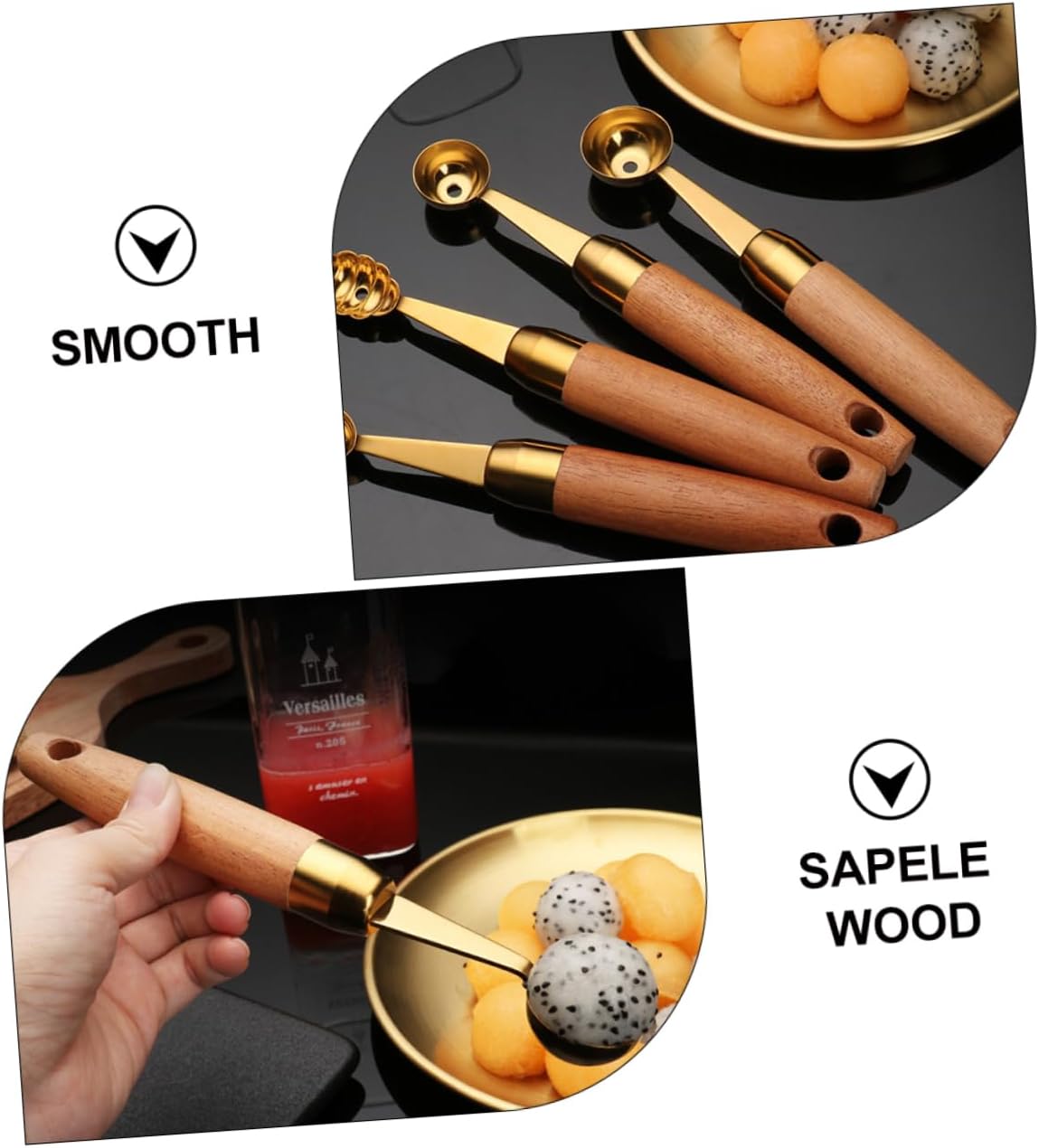 Garneck Melon Baller Set Watermelon Spoon Fork Cookie Cutters