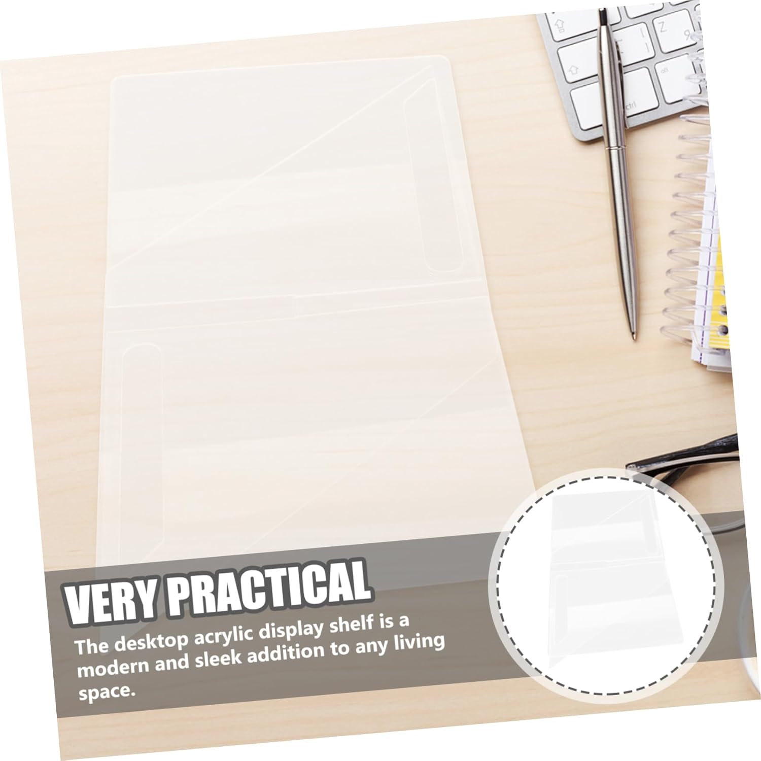 VILLFUL Clear Acrylic Cookbook Stand for Kitchen