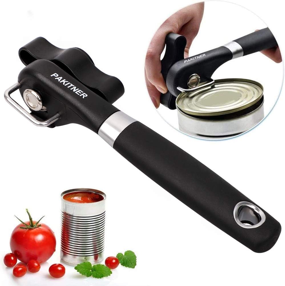 PAKITNER Safe Cut Can Opener - Manual Food Grade Stainless Steel Ergonomic