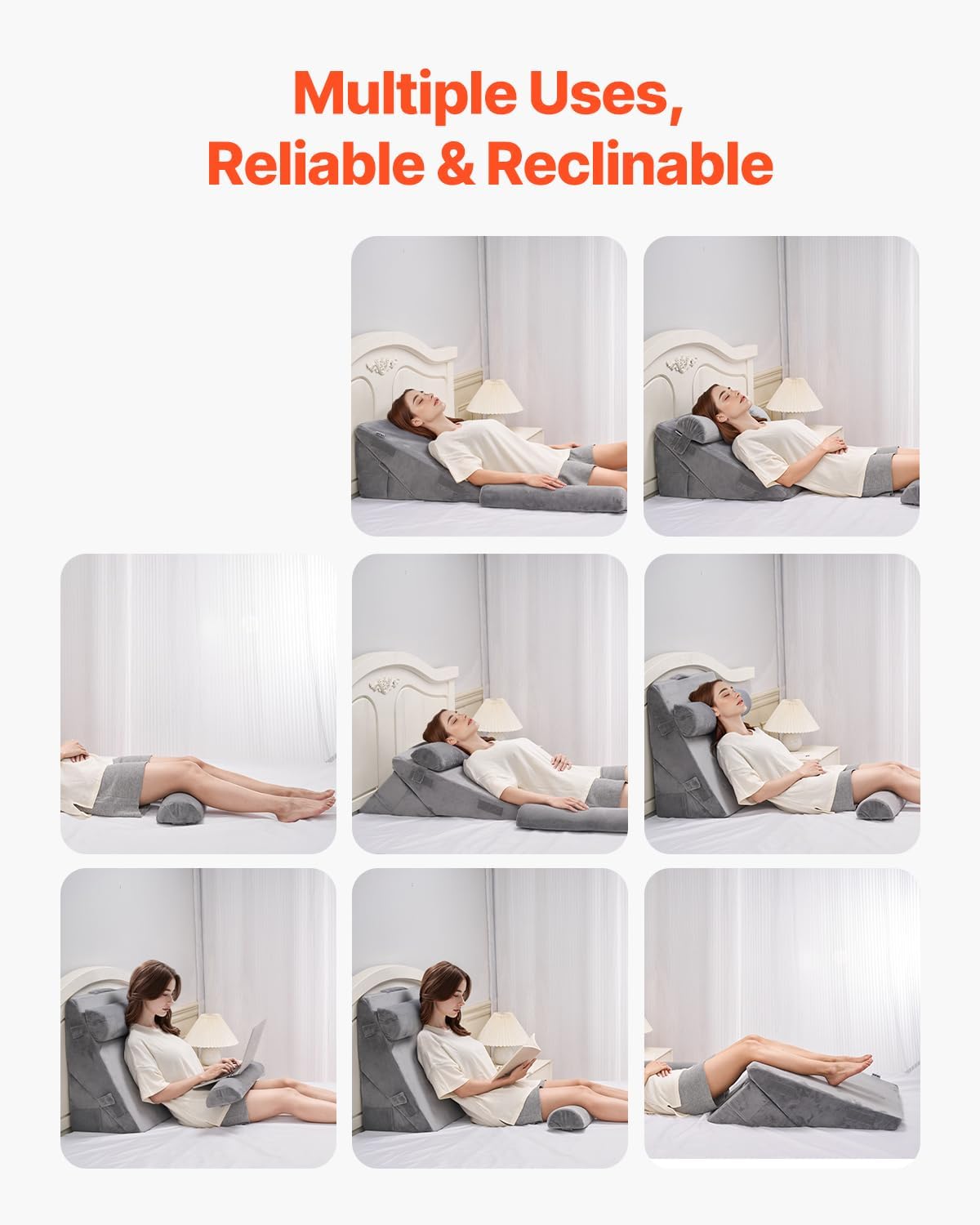 VEVOR 4 Pcs Adjustable Orthopedic Wedge Pillow Set
