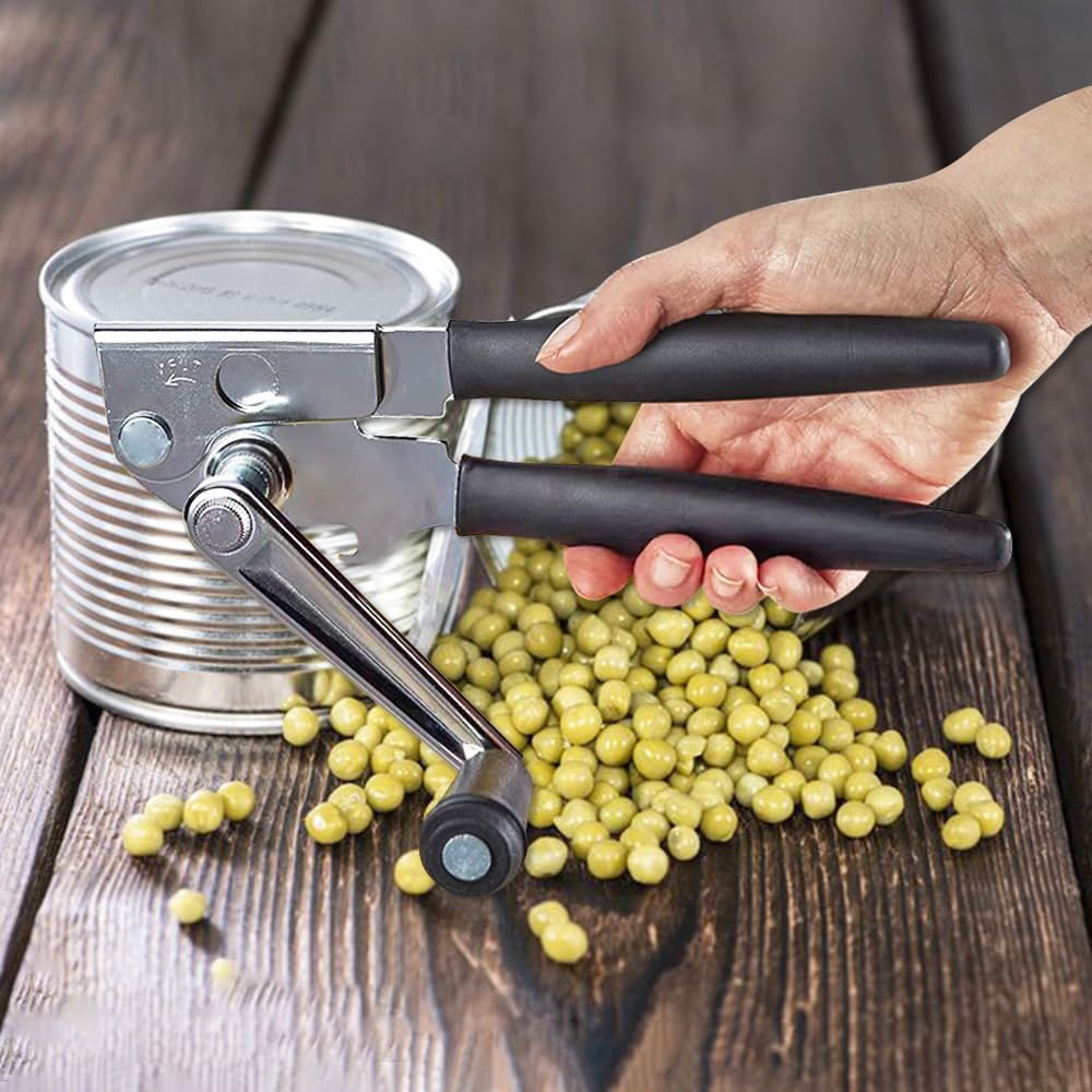 NUFR Heavy Duty Manual Can Opener with Rubber Handles