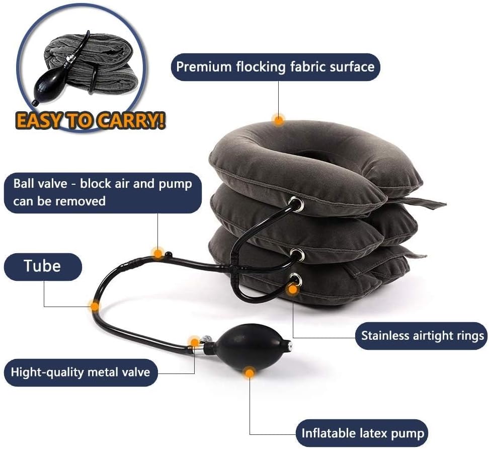 S Cervical Neck Traction Device - Inflatable Adjustable Relief Support