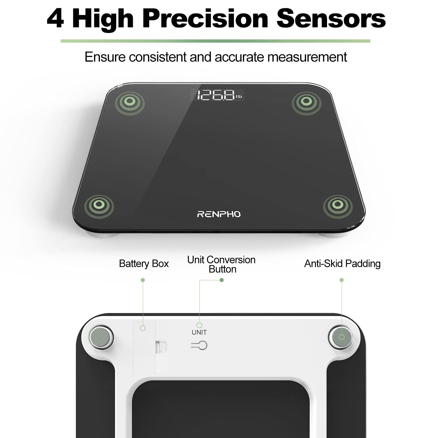 RENPHO Digital Bathroom Scale with Backlit LED Display