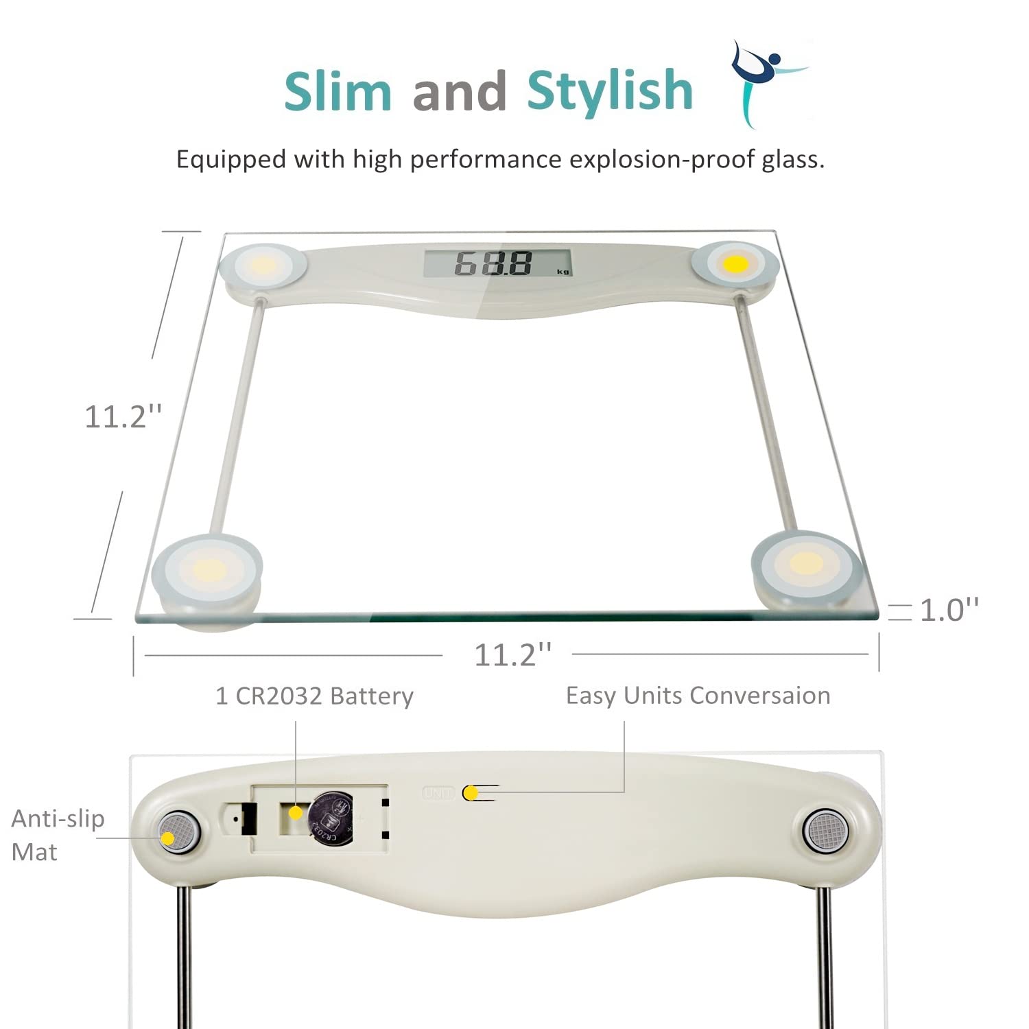 NUTRI FIT Digital Bathroom Scale for Weight Loss