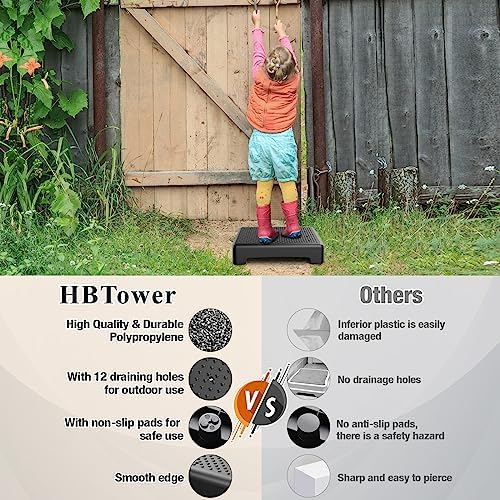 HBTower Mobility Step Stool - Non-Slip Portable Black