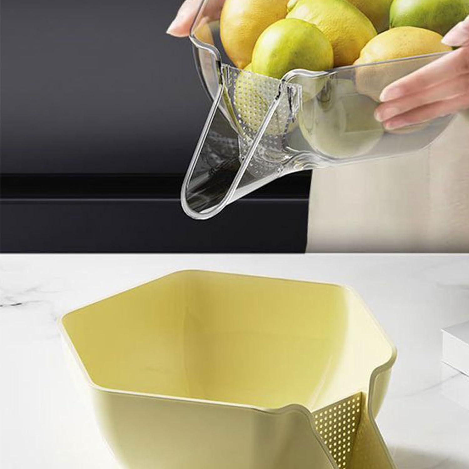 WEISUYUUS Kitchen Multi-Functional Drain Basket for Rice and Vegetable Washing