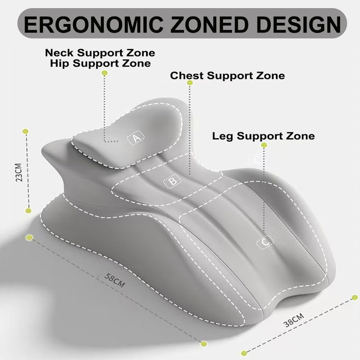 Couples Stealth Wedge Pillow with Memory Foam and Gel Cushion