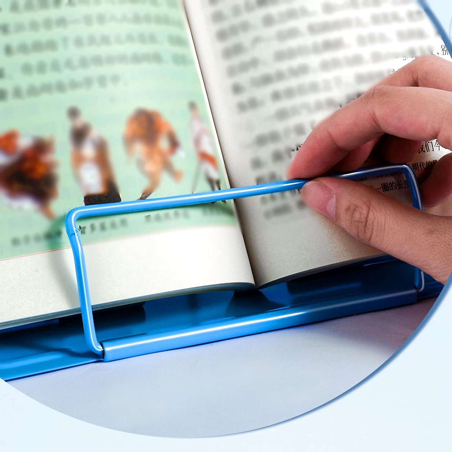 XIAOSAKU Adjustable Foldable Book Stand for Cookbooks Textbooks Magazines and Phones