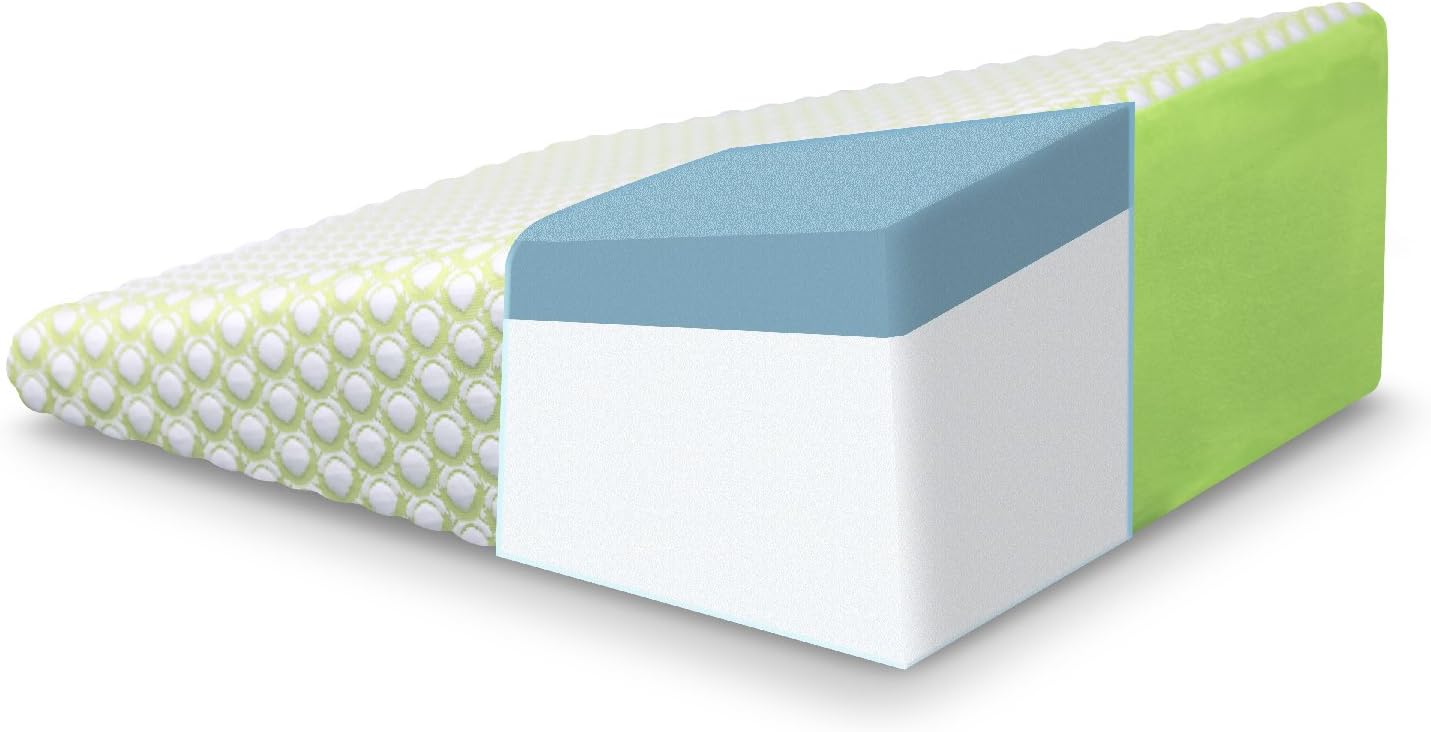 Sleep Yoga Wedge Pillow 10 Inch Memory Foam Support