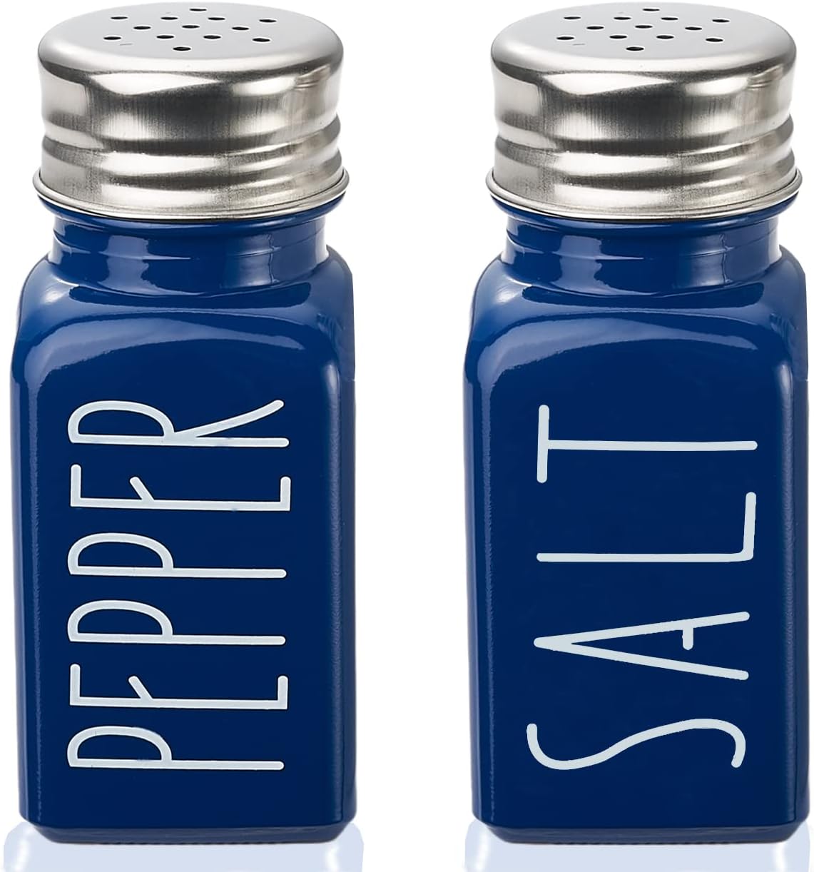 VICUKIE Farmhouse Salt Pepper Shakers Set in Blue