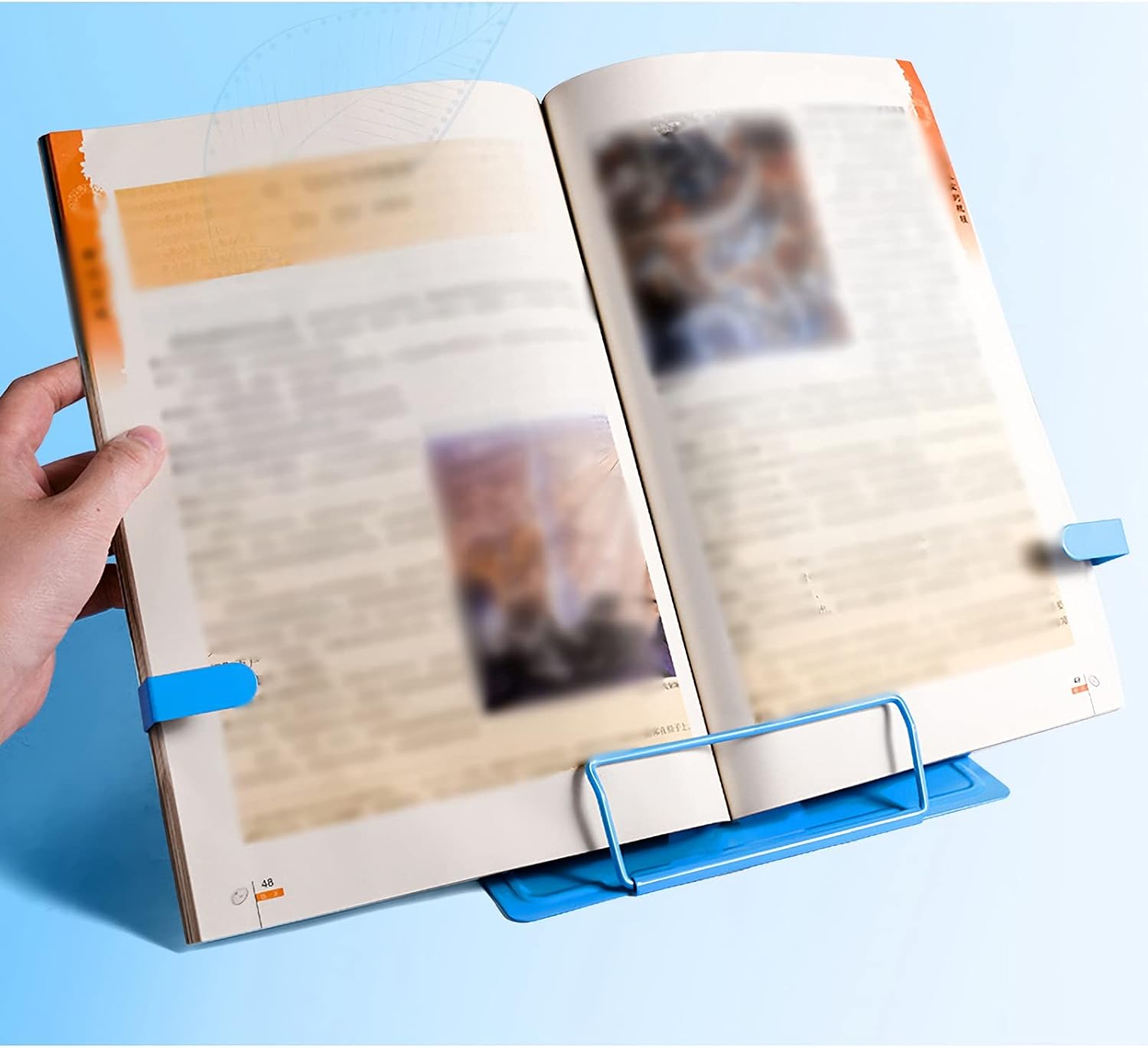 XIAOSAKU Adjustable Foldable Book Stand for Cookbooks Textbooks Magazines and Phones
