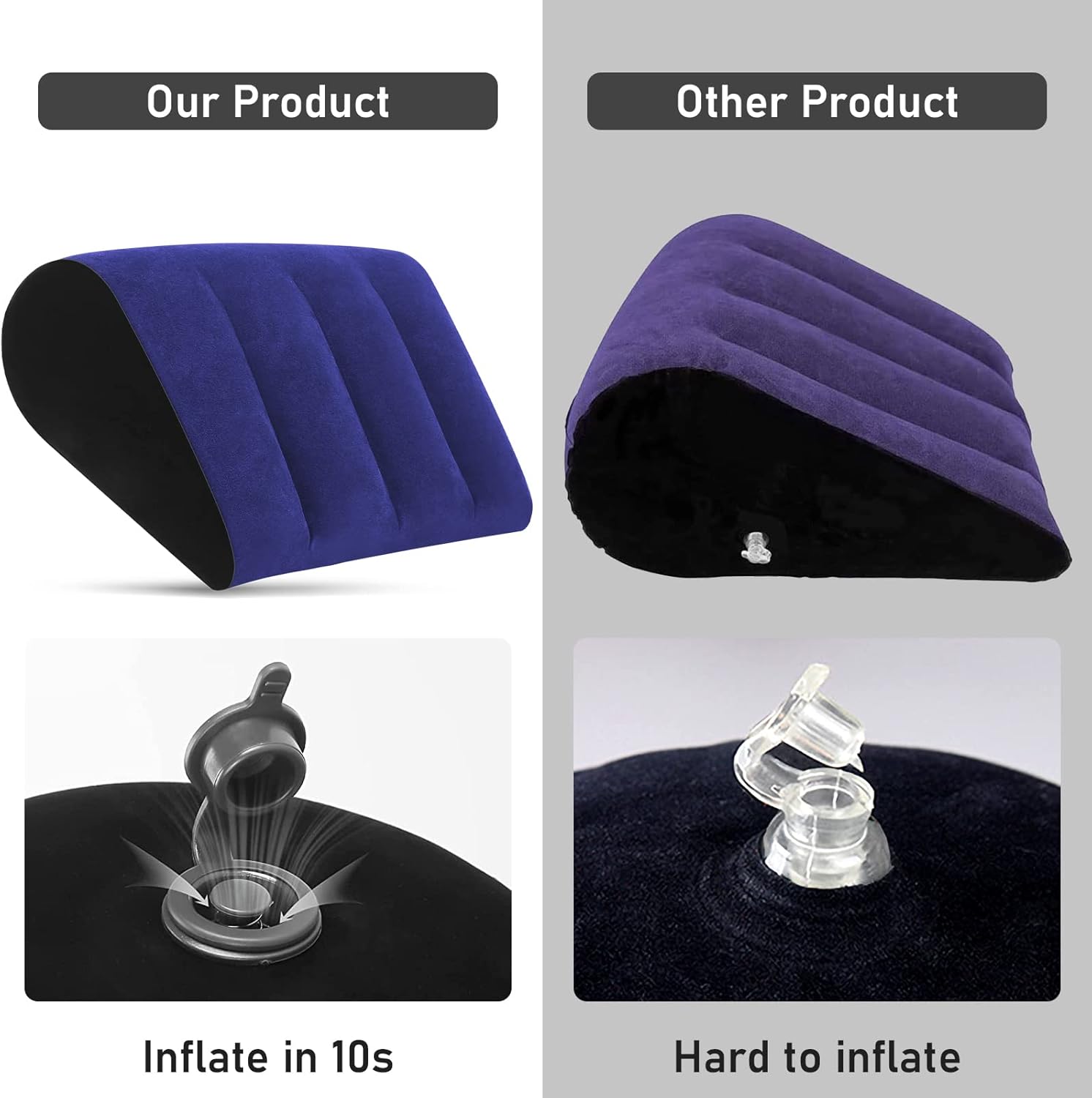 Portable Wedge Pillow Inflatable Cushion - Blue