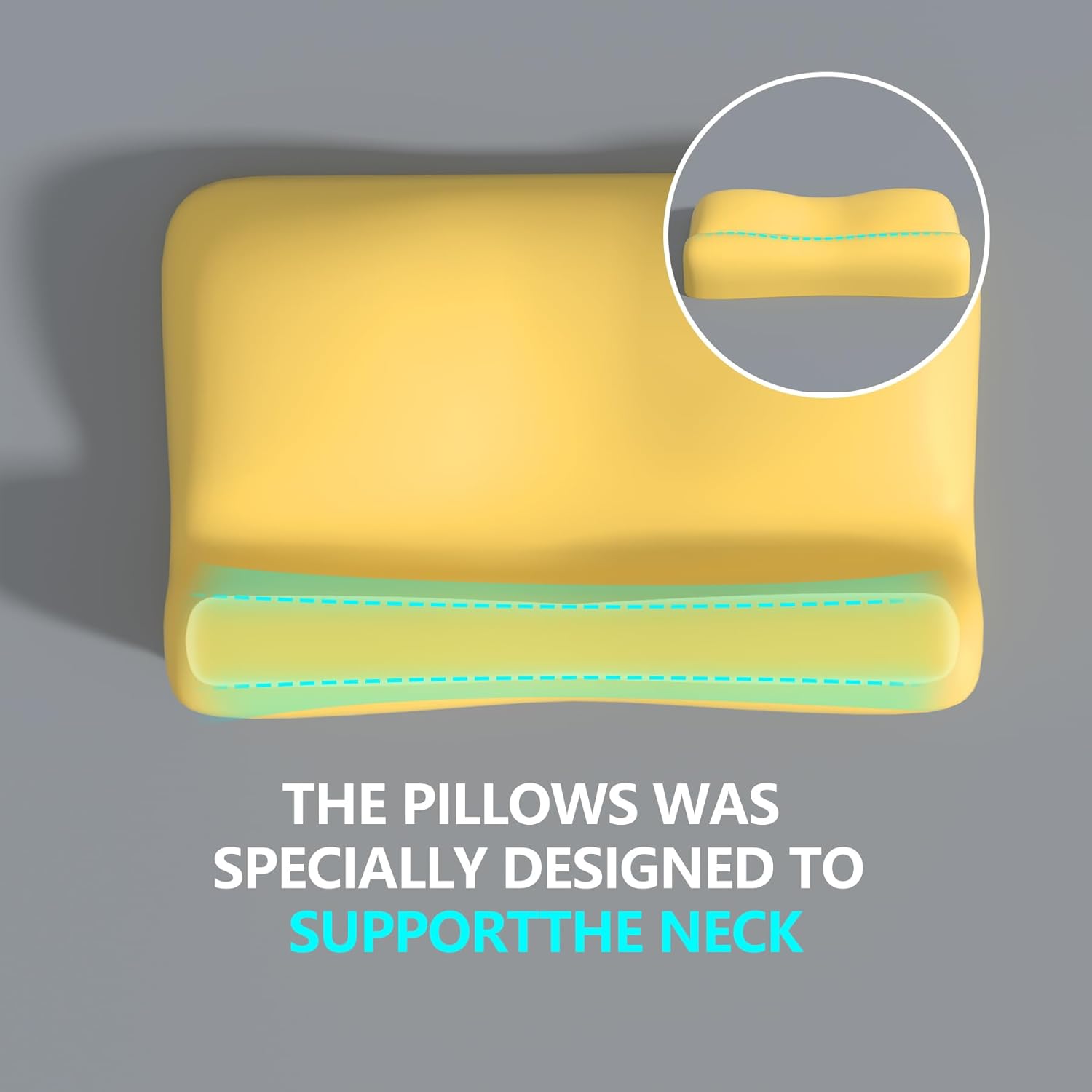 RESTCLOUD Contour Memory Foam Neck Pillow for Back and Side Sleepers