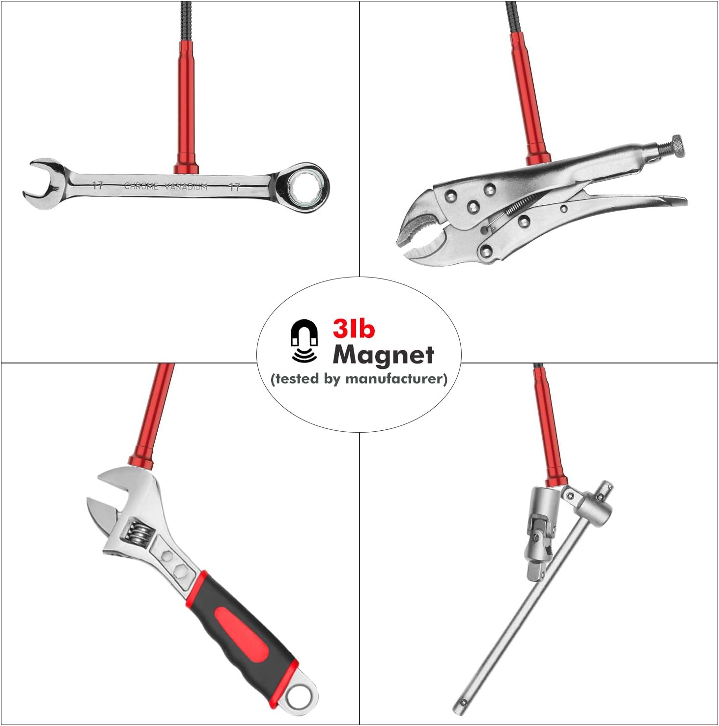 Housolution Grabber Tool with LED Lights Red
