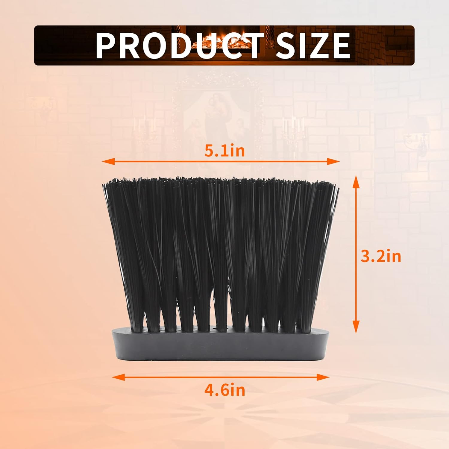 UOIENRT 2 Pcs Oblong Fireplace Brush with Large PP Handle and Replacement Head
