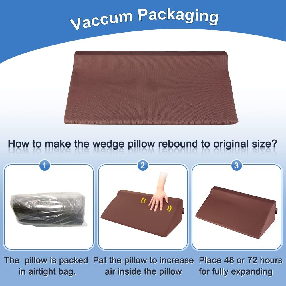 AOSSA 30 Degree Foam Wedge Pillow for Post Surgery Bed Sores