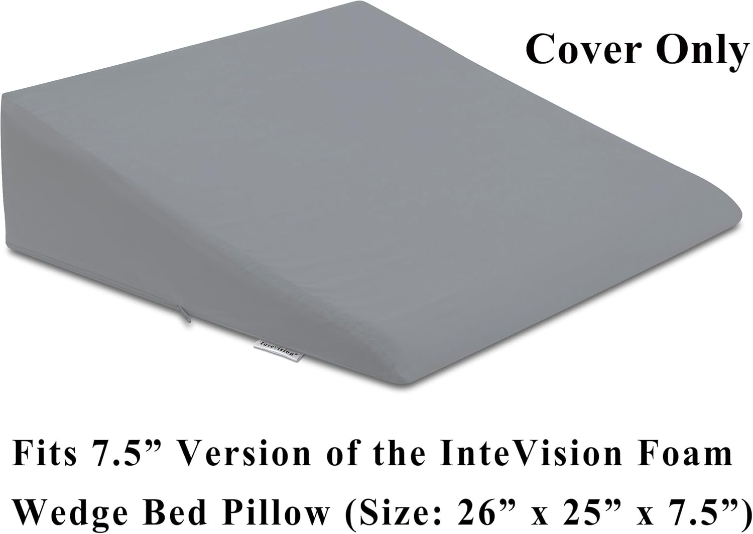 InteVision 400 TC Pillowcase for 75 Foam Wedge Pillow Gray