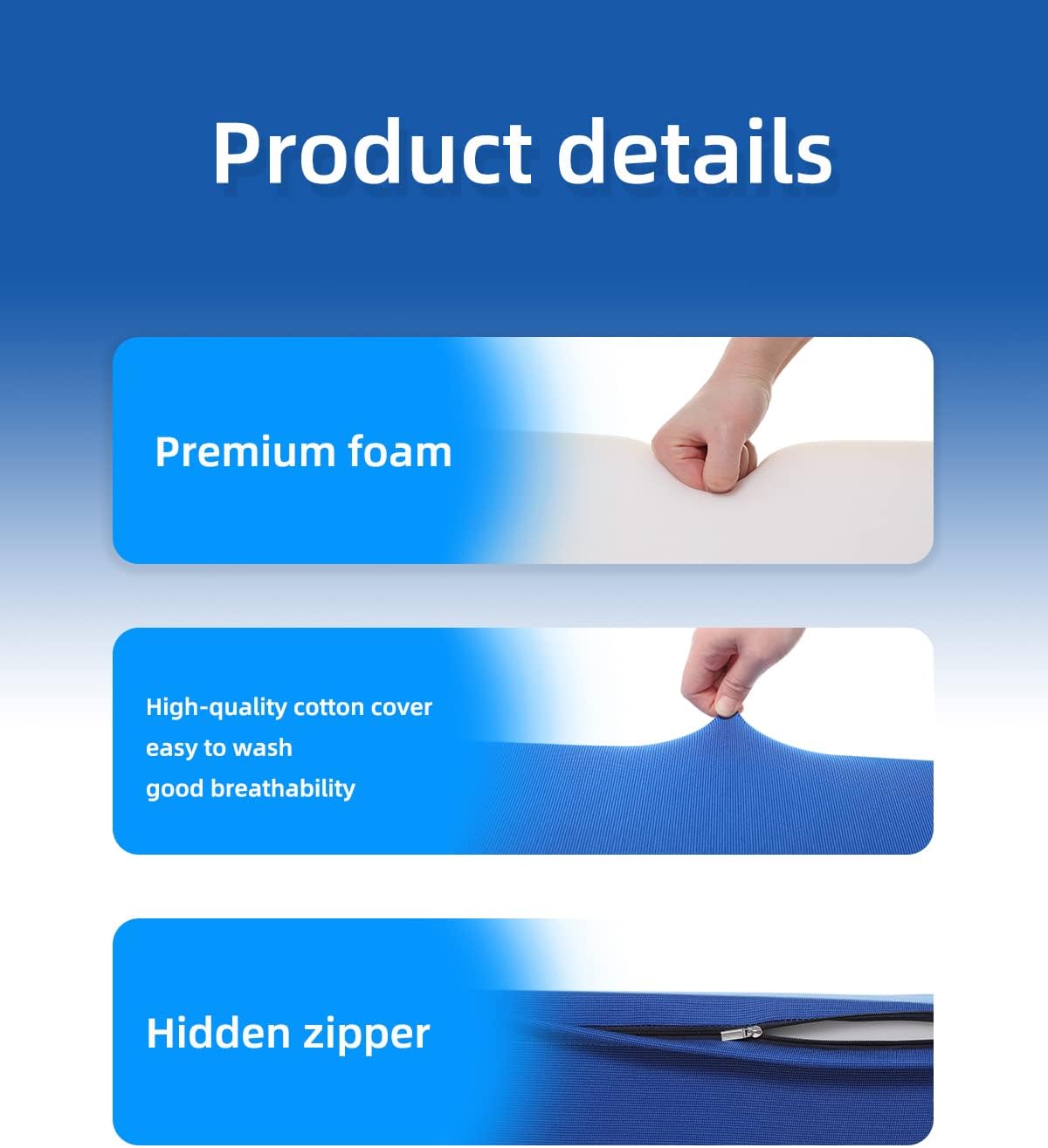 Fanwer 3 in 1 Wedge Pillow Set for Side Sleepers