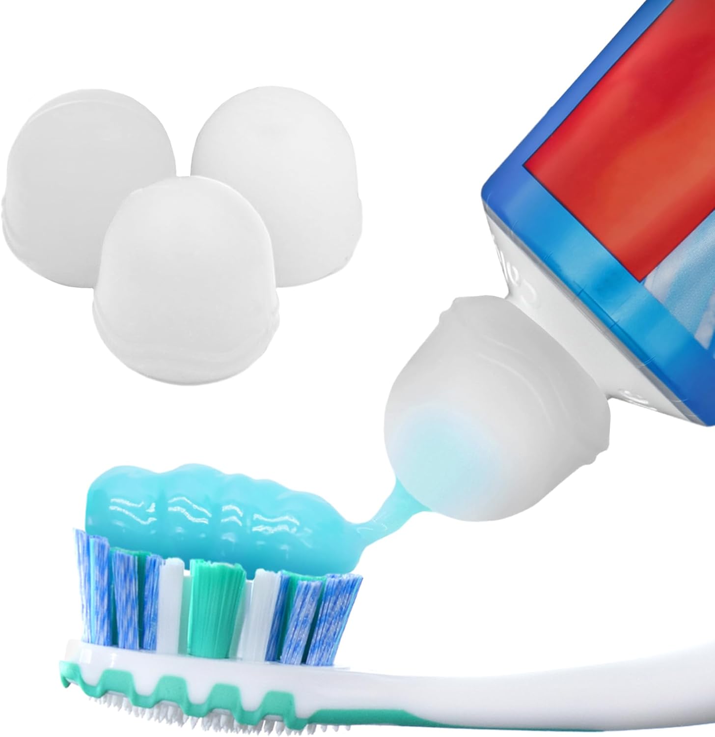 Chrome Cherry SqueezMe Self-Closing Toothpaste Caps Clear Pack of 3