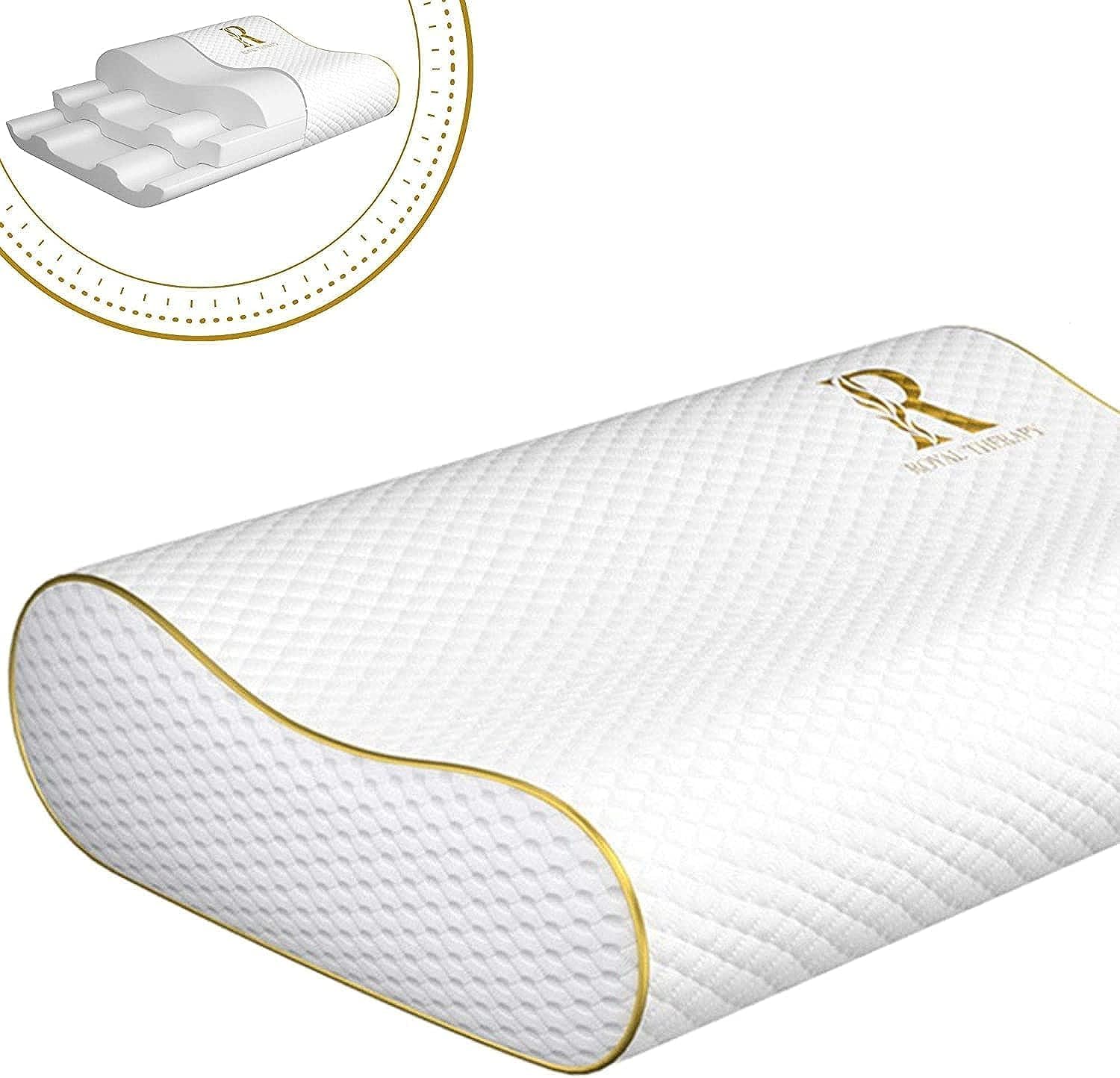 Royal Therapy Memory Foam Pillow for Neck and Shoulder Pain Relief