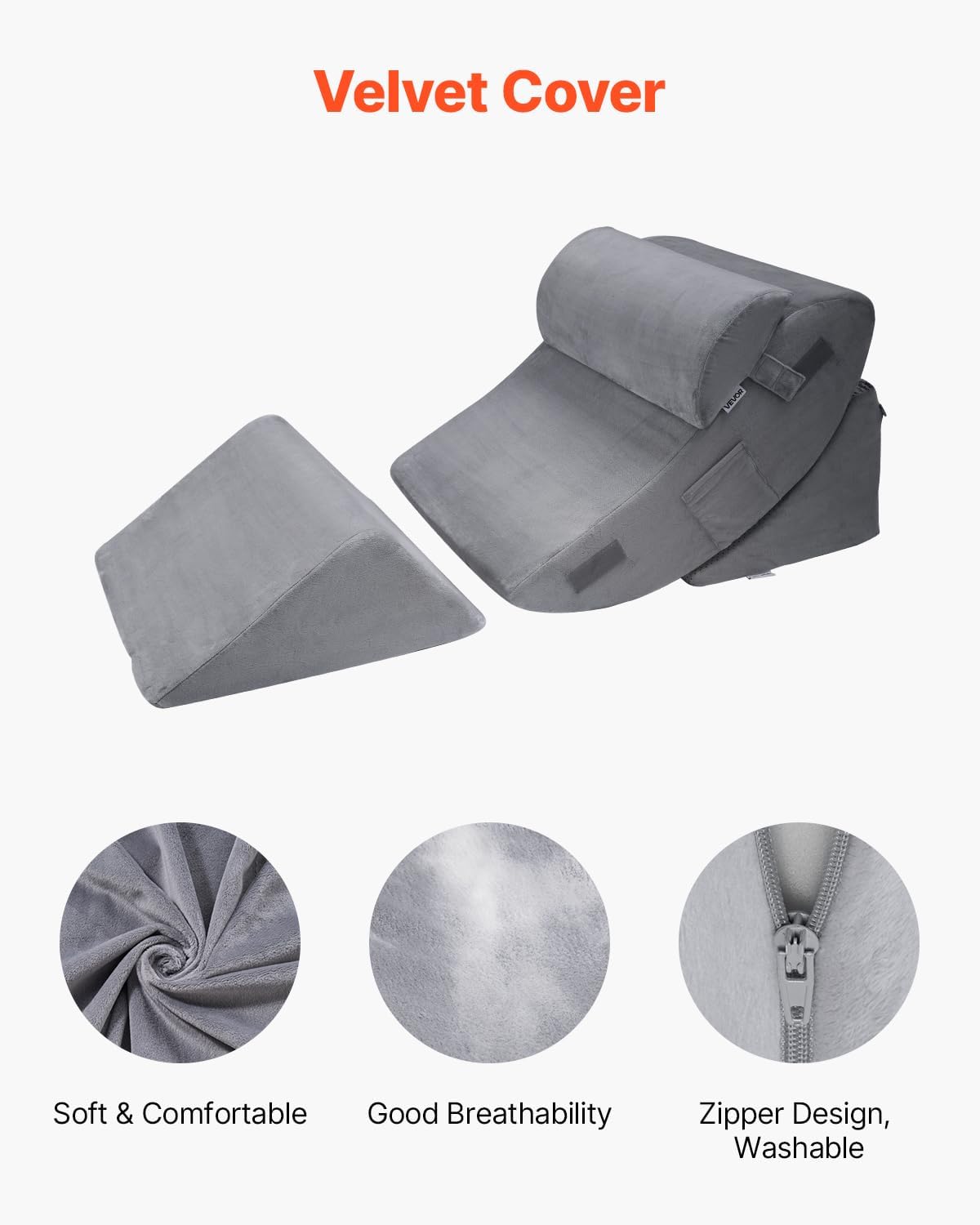 VEVOR 4Pc Adjustable Orthopedic Wedge Pillow Set