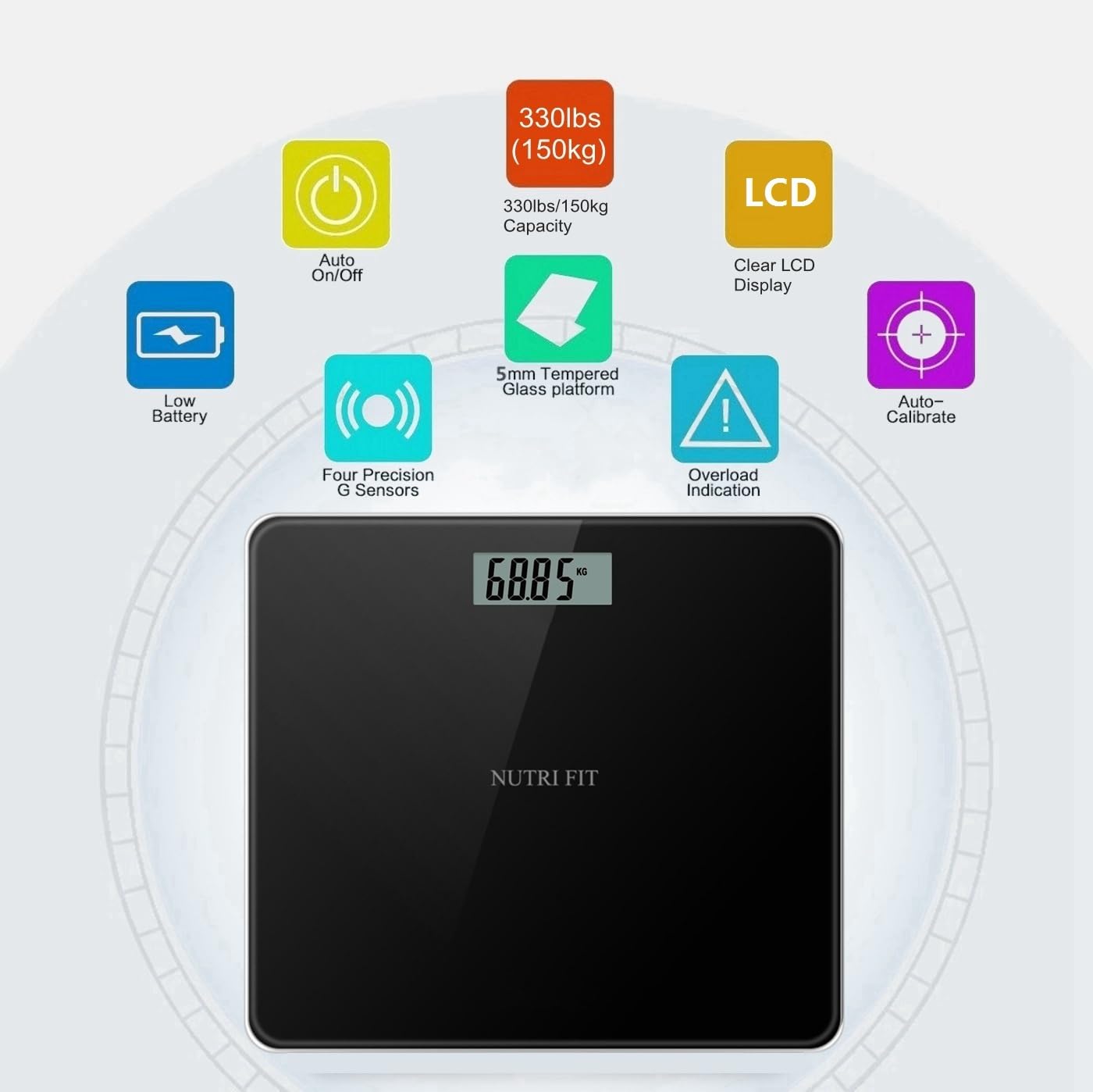NUTRI FIT Digital Bathroom Scale for Accurate Weight Tracking