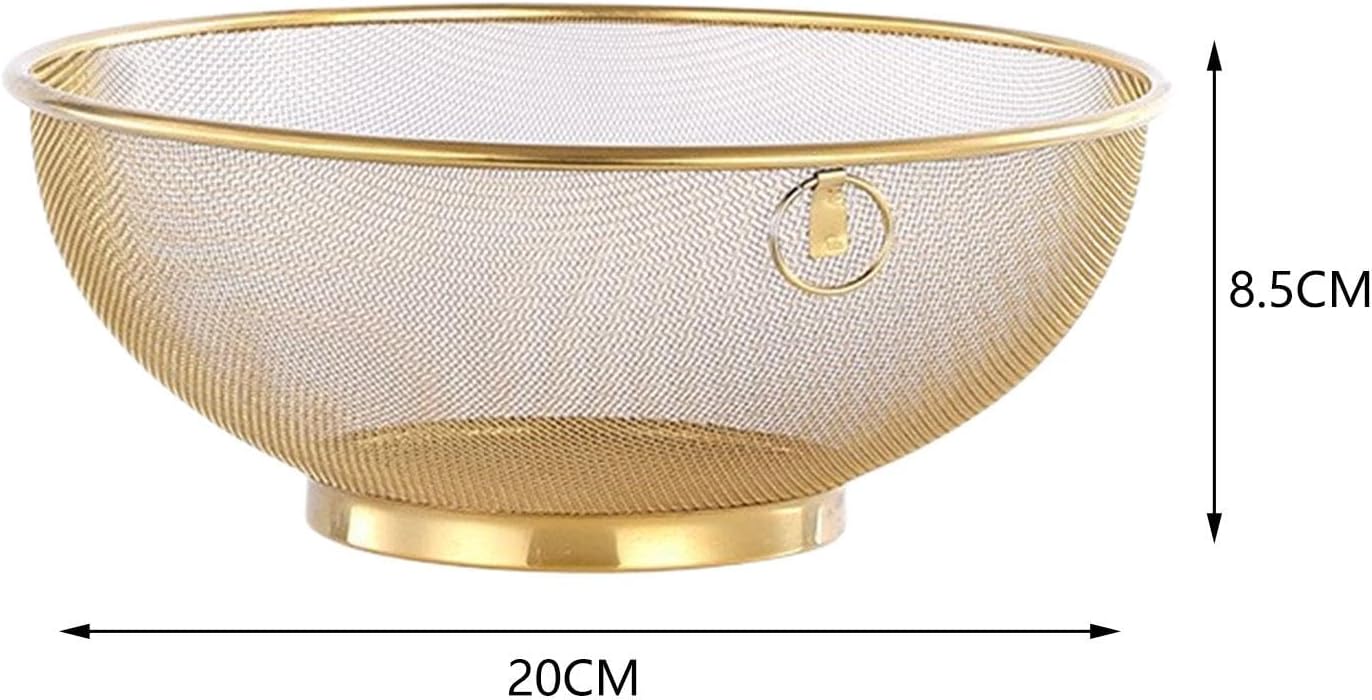 Gold Rice Washing Colander with Handle and Base