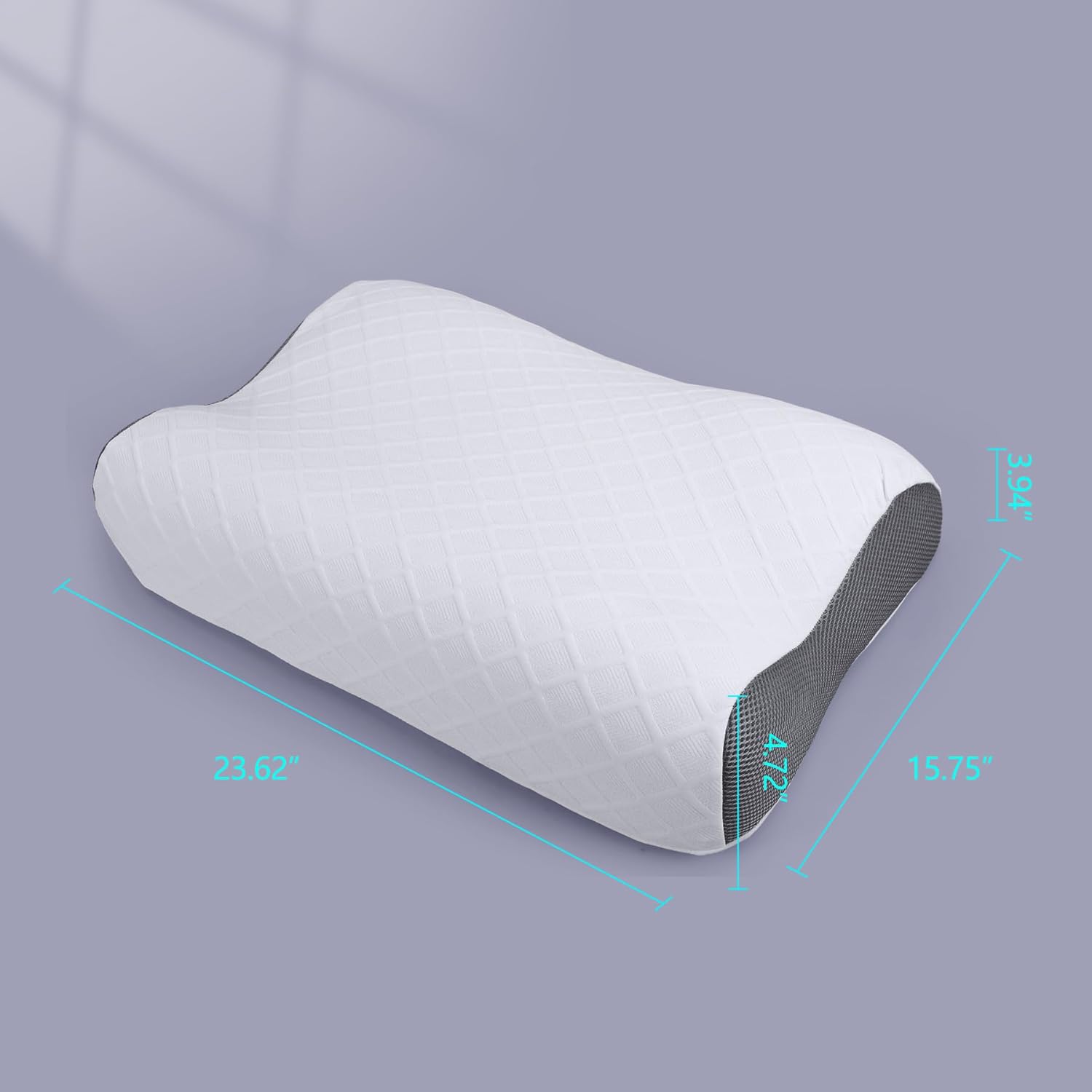 RESTCLOUD Contour Memory Foam Neck Pillow for Back and Side Sleepers