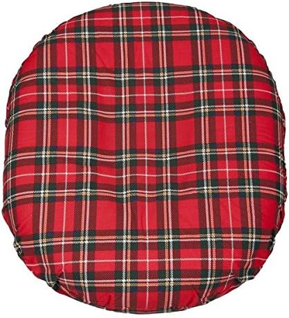 Foam Ring Cushion with Removable Plaid Cover 18 Inches